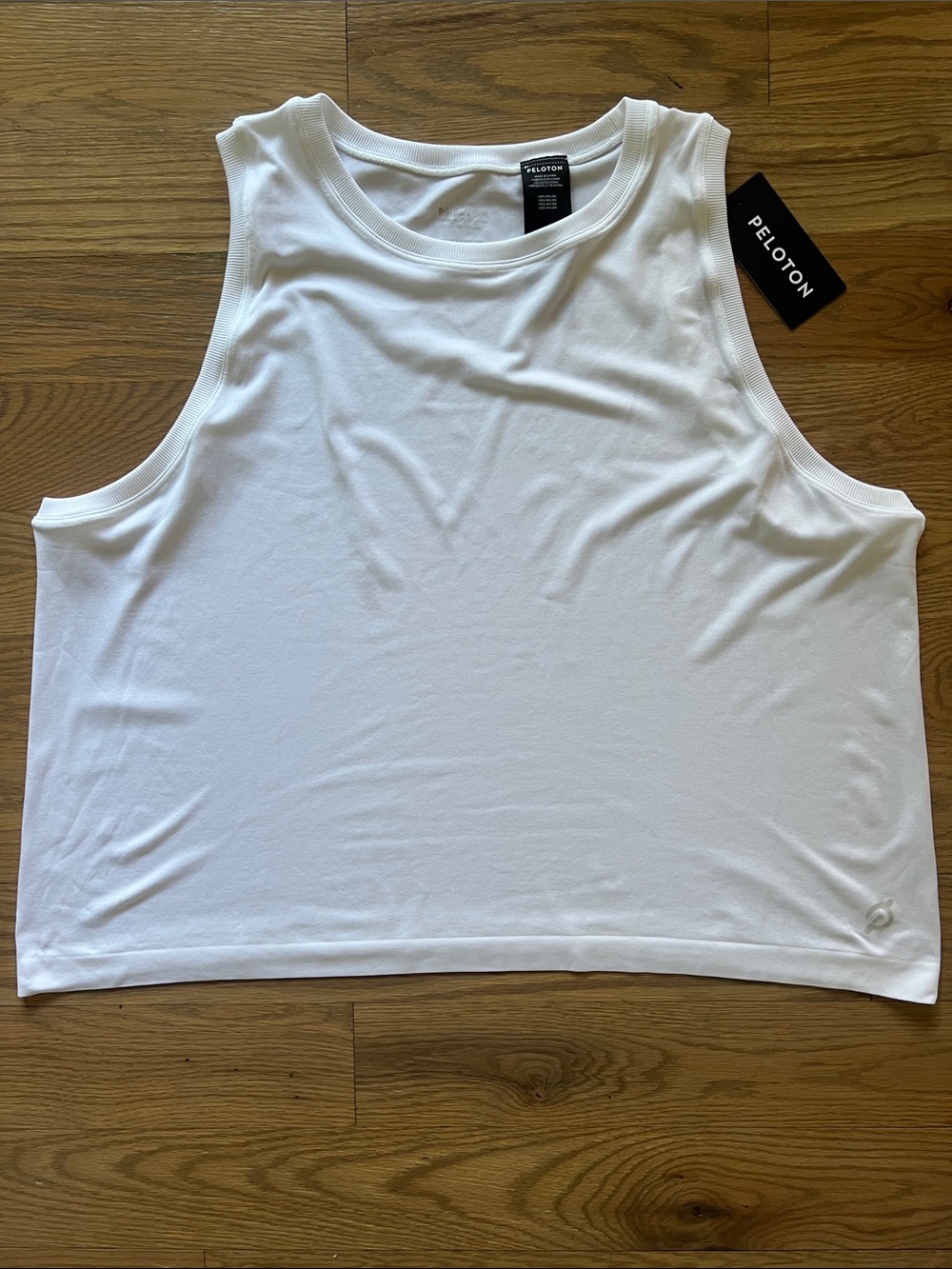 Peloton White Women's Athletic Crop Tank Top